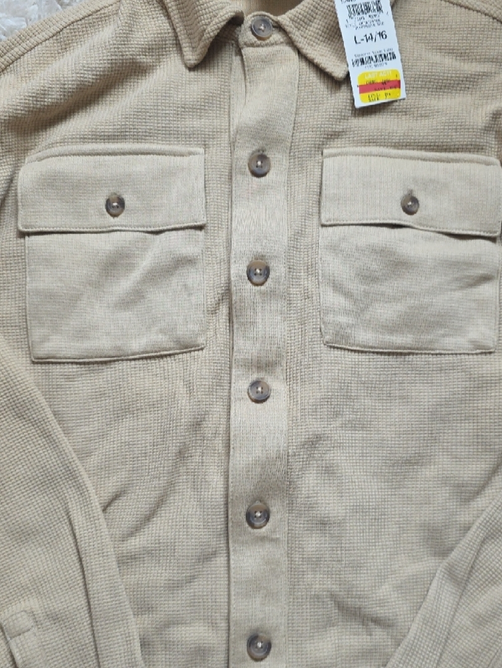 Epic Threads Men's Tan Button-Front Shacket - Picture 3 of 5